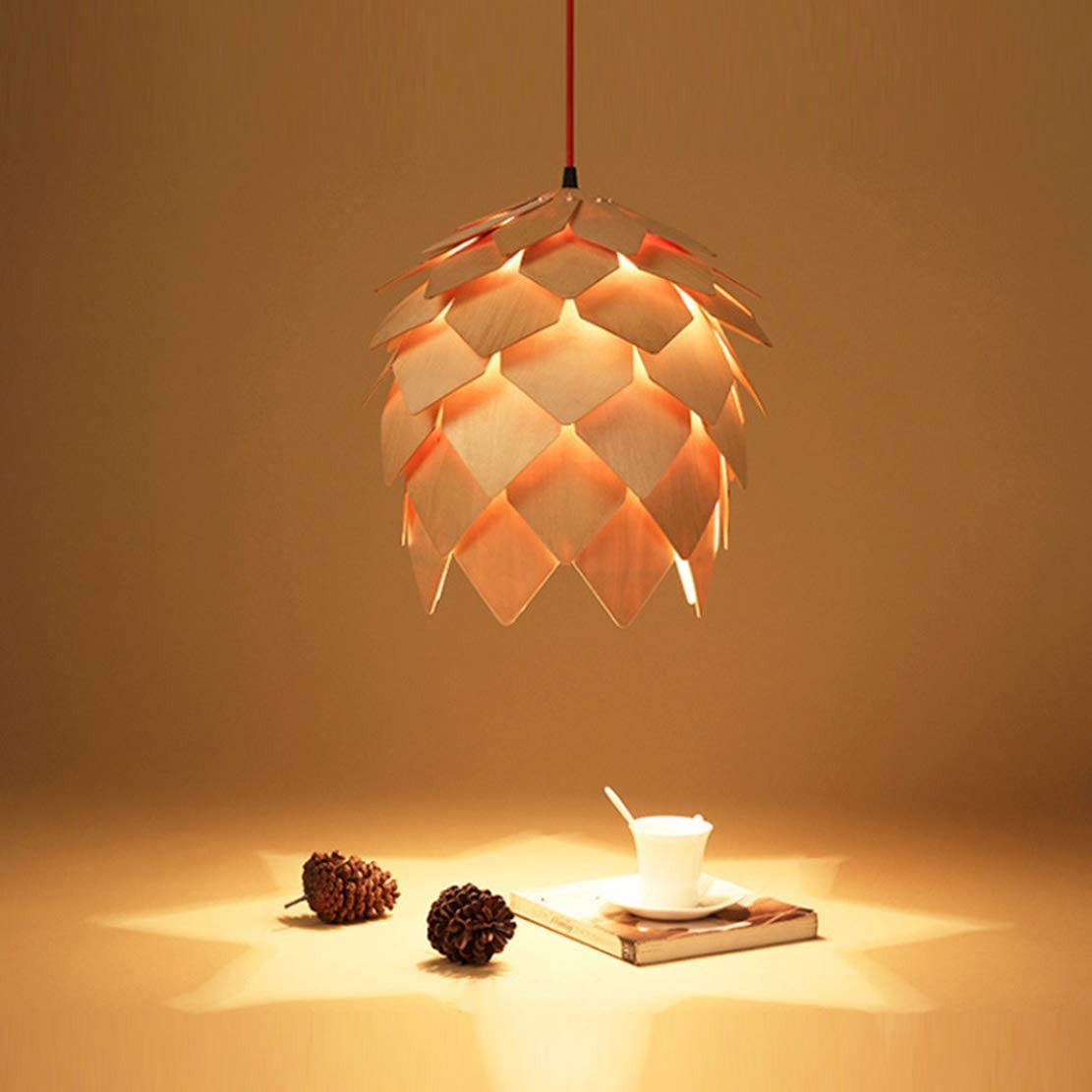 lámpara candelabro piña madera lámpara de techo estilo oriental nordico escandinavo