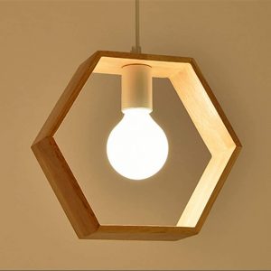 lámpara colgante de madera