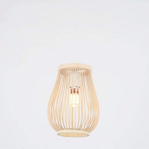lámpara de techo de bambú y ratan
