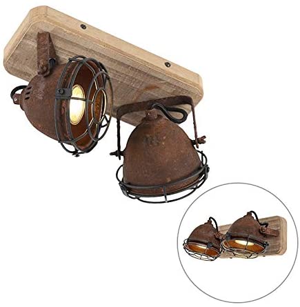 plafon industrial oxido madera lámpara de techo semiempotrada